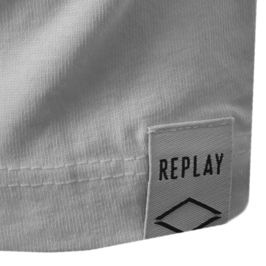 Alternative Image for ProductReplay Logo Crew Neck T Shirt White3
